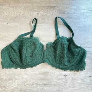 Soma Unlined Balconette Lace Bra Green 40C